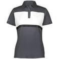 thumbnail image 2 of Holloway 2XL Ladies Prism Bold Polo Carbon/White 222776, 2 of 5