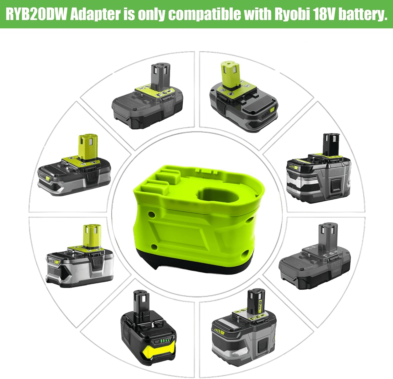 Battery Converter Adapter For Ryo.bi 18V Li-ion Battery Convert to For De*walt 20V Power Tools