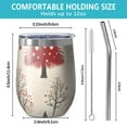 thumbnail image 5 of 12oz Stemless Wine Tumblers Beige Christmas Tree Pattern Vacuum Insulated Stainless Steel Travel Tumbler Cups Mug with Lid and Straw for Champaign,Cocktail,Beer with Cleaning Brush, 5 of 5