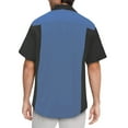 thumbnail image 3 of Liquid West Men's Classic Retro Bowling Shirt ( #6 - French Blue/Black, M), 3 of 3