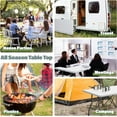 thumbnail image 5 of HLL 6ft Folding Table, Portable Picnic Table, Plastic Table for Indoor Outdoor Picnic, Party, Camping, Heavy Duty Fold-up Table with Handle, (White,71" x 27"), 5 of 18