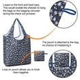 thumbnail image 4 of 5 Pack Foldable Shopping Bag,Dark Blue Christmas Snowflake Pattern Reusable Grocery Bags with Pockets,Large Reusable Tote Bags with Handles Waterproof & Lightweight, 4 of 6