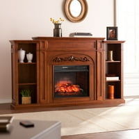 Crayfire Bookcase Infrared Electric Fireplace, Autumn Oak