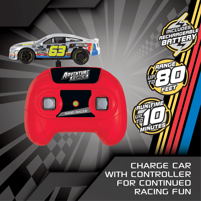 Adventure Force (1:64) Radio Control NASCAR Nano Racer Silver