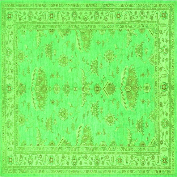 Ahgly Company Indoor Square Persian Green Traditional Area Rugs, 8' Square