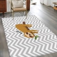 thumbnail image 2 of Funny Sloth Area Rugs 4'x6', Washable Small Throw Rugs for Office Bathroom, Cute Watercolor Animals on Branch Grey Stripe Indoor Outdoor Rug Non-Slip Low Pile Carpet Runner Reversible Floor Mats, 2 of 8