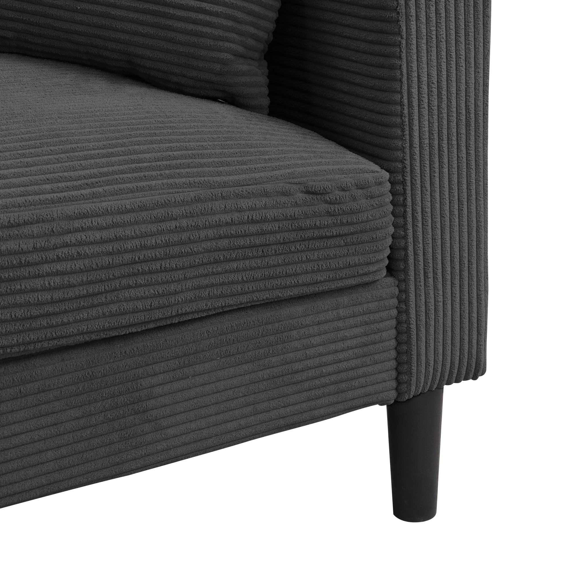 57" Loveseat Sofa Couch,Modern Upholstered Comfy Sofa with 2 Pillows for Living Room Bedroom Apartment Small Space,Dark Gray