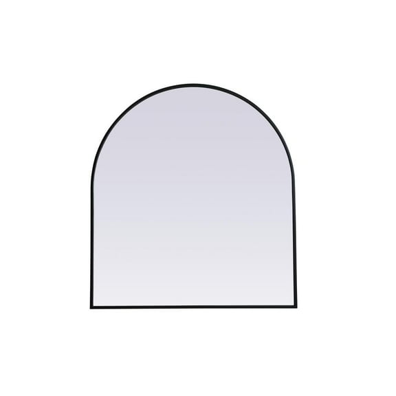 Elegant Decor Metal Frame Arch Mirror 33x36 Inch in Black