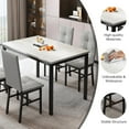 thumbnail image 6 of Baxluxe Dining Table Set for 4 Counter Height, 47.2 Inch Marble Kitchen Table with 4 PU Leather Chairs 4 Person Dining Room Table Set ,5 Piece Small Breakfast Table,Gray, 6 of 7
