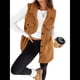thumbnail image 2 of Chaleco Sin Mangas para Mujer, Chaqueta de Invierno Cálida con Botones Camello L, 2 of 8