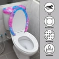 thumbnail image 3 of COEQINE Blue Pink Tie-Dye Toilet Lid Cover and Toilet Tank Cover Polyester Fabric Easy to Clean Breathable with a 2-Piece Toilet Cover Set for Indoor Decoration, 3 of 7