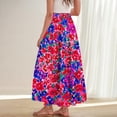 thumbnail image 6 of dazeni Summer Maxi Skirts for Women Fashion Boho Long Skirt Trendy Floral High Waist A Line Beach Skirt Vacation Outfit with Pockets, 6 of 8
