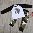 thumbnail image 2 of 2 unids/set ropa de bebé niño camisa con estampado de letras pantalones de camuflaje conjunto de ropa (110), 2 of 5