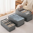 thumbnail image 4 of Mosey Clothing Storage Box Foldable Pants Organizer Space-saving Grids Design Closet Storage Box for Home Bedroom, 4 of 7