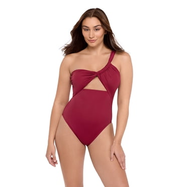 Sofia by Sofia Vergara Women's and Women's Plus One Shoulder One-Piece Swimsuit, Sizes XS-2X
