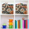 thumbnail image 6 of Yayeee 2 Pack Canvas Storage Basket with Handles for Shelves Fabric Bins Closet Organizer, Gray Floral Pattern, 6 of 8