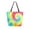 Tie-dyed Colorful Spiral Pattern, variant on Open Top Canvas Tote Bag with Zipper Reusable Shopping Bag 13.5x15" Roomy Carryall Purple and Black Tie-dye Texture