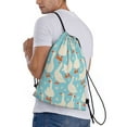 thumbnail image 4 of Yiaed White Geese and Flower Print Drawstring Bags Drawstring Backpack Bulk String Back Pack Gym Sport Bag-Small, 4 of 5