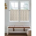 thumbnail image 7 of Half Window Curtain 36 Inches Long, Beige Damask Window Treatment Curtain Drapes, Vintage Country Scroll Floral Patterned Small Tier Curtains for Bathroom Over Sink, 27.5"x36", 2 Panels, 7 of 7