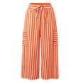 thumbnail image 3 of WILLBEST Pantalones Palazzo de Verano para Mujer, Informales, de Pierna Ancha, Cintura Alta, Holgados, a Rayas, para Playa, para Viajes, con Estilo y Comodidad Diarios. Extra Grande, 3 of 4