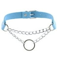 thumbnail image 2 of Jiaroswwei Women Men Punk Chain Choker Necklace O Round Circle Faux Leather Collar Jewelry, 2 of 8
