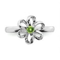 thumbnail image 4 of 925 Sterling Silver Stackable Expressions Polished Peridot Flower Ring Size: 9; for Adults and Teens; for Women and Men, 4 of 5