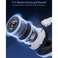 thumbnail image 4 of Wireless Gaming Headset for PS5, PS4, PC, Switch, Laptop with Bluetooth 5.3, 2.4GHz USB Headphones with Detachable Noise Canceling Mic, Stereo Sound, 3.5mm Wired Mode for Xbox Controller, White, 4 of 15