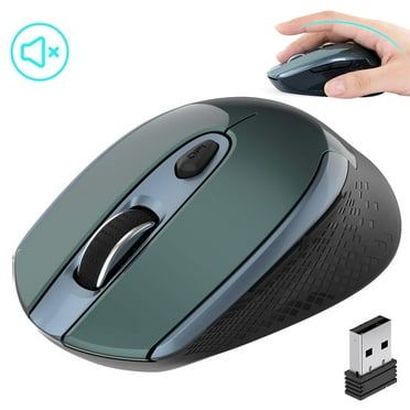 Wireless Mouse, 2.4G Wireless Ergonomic Optical Mice, Cimetech Slim Silent Mouse with USB Receiver and 3 Adjustable DPI Cordless Computer Mouse, 6 Buttons,Plug &Play, Green