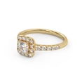 thumbnail image 3 of AFFY Half Eternity Halo Solitaire Engagement Rings for Women, 0.95 Carat (ctw) Cushion And Round Ct Lab Grown Diamond Ring In 14K Yellow Gold Over 925 Sterling Silver F-G-H, SI Quality Size-6.5, 3 of 6