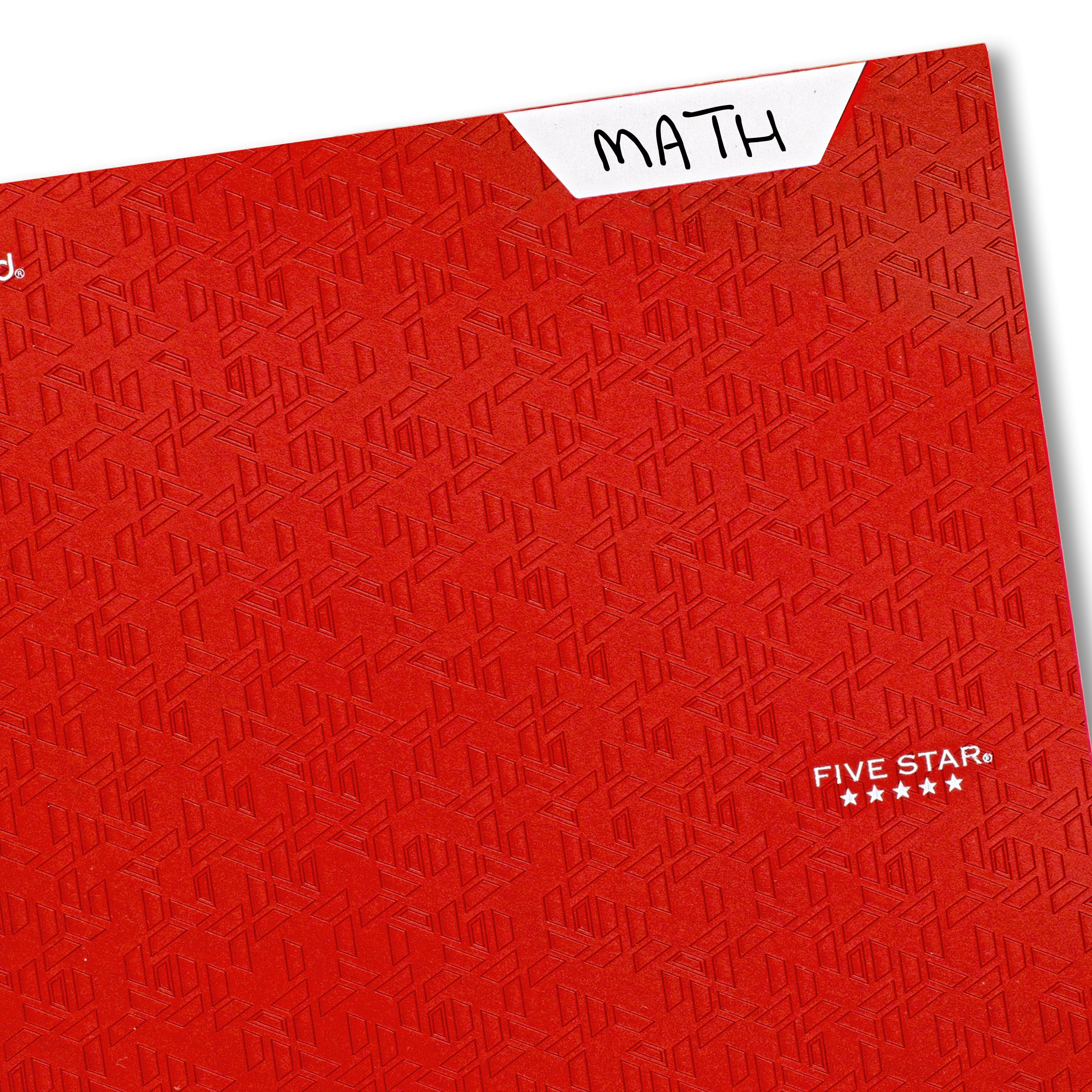 Five Star 2-Pocket Folder with Prong Fasteners, Red (34557)