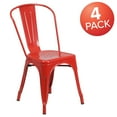 thumbnail image 3 of Flash Furniture Luke Commercial Grade 4 Pack Red Metal Indoor-Outdoor Stackable Chair, 3 of 15