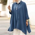 thumbnail image 2 of Timegard Womens Plus Size Shirts Long Sleeve Irregularly Lightweight Shirts Fall Casual Loose Tops, 2 of 4