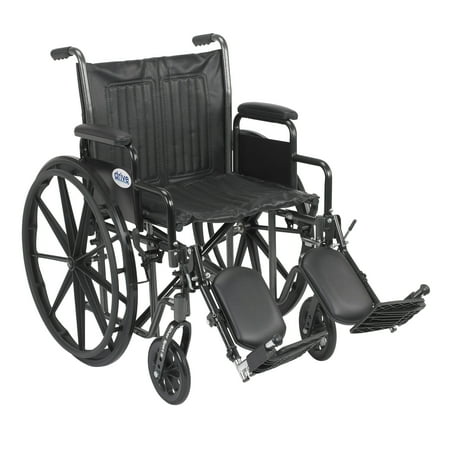 Drive Medical Silver Sport 2 Wheelchair Detachable Desk Arms Elevating Leg Rests 20 Seat