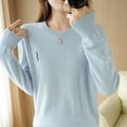 thumbnail image 5 of Women Long Crewneck Knitted YAMXUN Sweater Chic Pullover Female Black White Christmas Letter Sweater Warm Jumper Designer, 5 of 6