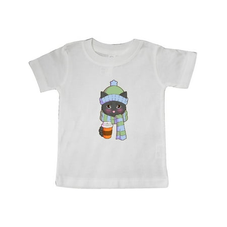 

Inktastic Cute Black Cat in Scarf and Hat Gift Baby Boy or Baby Girl T-Shirt