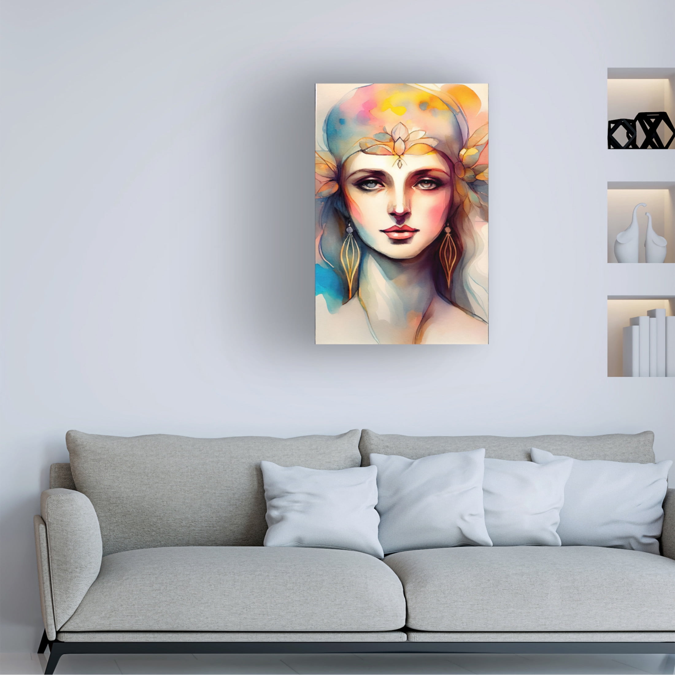 Canvas Wall Art - Sasha 'Woman III' Wall Art for Living Room, Bedroom, or Office Décor by Trademark Fine Art - 16 x 24 Inches