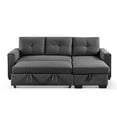 thumbnail image 5 of Mammoth 92" Modular Convertible Sleeper Sectional, Modern Fabric Sofa with Reversible Storage Chaise, Dark Grey, 5 of 20