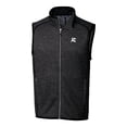 thumbnail image 2 of Men's Cutter & Buck Heather Charcoal Richmond Flying Squirrels Mainsail Sweater-Knit Full-Zip Vest, 2 of 3