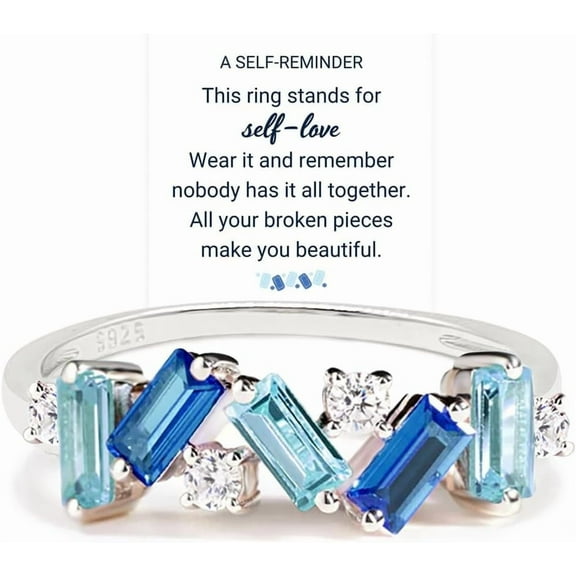 Nobody Has It All Together Pink Band Ring for women, 14K White Gold plated Irregular Pink Self Love Ring, All Your Broken Pieces Make You Beautiful, Pink Jewelry Gift for women