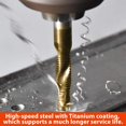 thumbnail image 5 of Impact Driver Bits 12PCS Metric Thread M3 M4 M5 M6 M8 M10 Screw Tapping Tools 1/4" Hex Shank Titanium Plated HSS 12x4341 Titanium Plating Long, 5 of 5