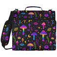 thumbnail image 2 of Zipper Binder with Shoulder Strap 2 inch 3 Ring Waterproof File Folder Organizer Bag 500 Sheet Rainbow Mushrooms, 2 of 8