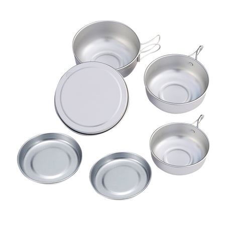 Bowls Camp Plates Pot Plates And Picnic Qisuo Hxber Set Cookware Set Plates Set Cookware Silver Buzhi Cookware Set Picnic