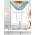 thumbnail image 4 of Waterfall Valances for Windows, Orange Coastal Kitchen Sheer Valance Curtains, Summer Beach Seaside Ocean Nautical Rod Pocket Elegant Swag Valances for Living Room Bedroom, 47.2"x38.5", 3 Panel, 4 of 8