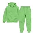 thumbnail image 6 of Ulanda Boys 2 Piece Outfits Sweatsuit Hoodie and Sweatpants Tracksuit Athletic Jogger Sets Toddler Kids Matching Sets (Green, 13-14 Years), 6 of 6