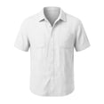 thumbnail image 3 of HAiming Boys School Shirts Summer Short Sleeve Collared Uniform Tee with Pockets Loose Casual Solid Color Blouses Outwear Kids Tops, 3 of 6
