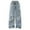 Girls Cargo Pants-B-1246-Blue, variant on NIEWTR Girls Cargo Pants Teen High Waisted Drawstring Trousers Suitable for Daily Wear Baggy Denim Cargo Casual Jeans,11-12 Years
