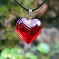 thumbnail image 6 of Glass Heart Pendant Necklace Colorful Heart Pendant Black Rope Necklace Jewelry Clavicle Chain for Women Men Birthday, 6 of 8