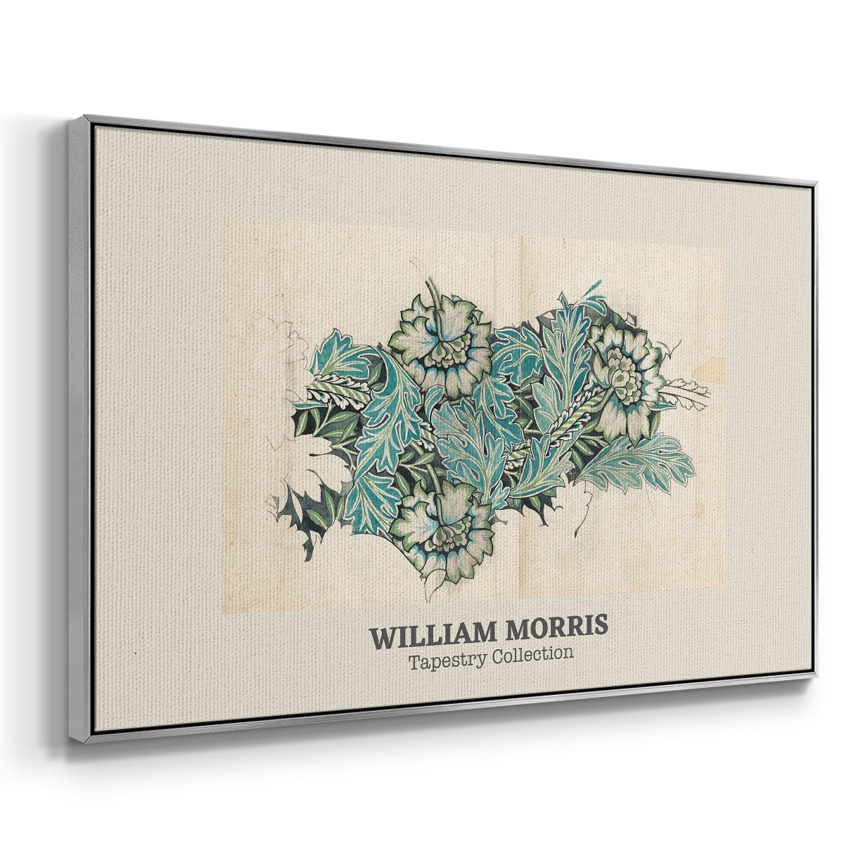 Vintage Abstract Print-XXXIX Framed in Silver Wood Gallery Wrapped Canvas 27 in. x 41 in.