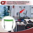 thumbnail image 2 of Unique Bargains 7 Way Coiled Electrical Power Trailer Cord Wire Female Plug Trailer Extension Cable for Semi Trucks Tractors 12 Feet Green Zinc Alloy, 2 of 7