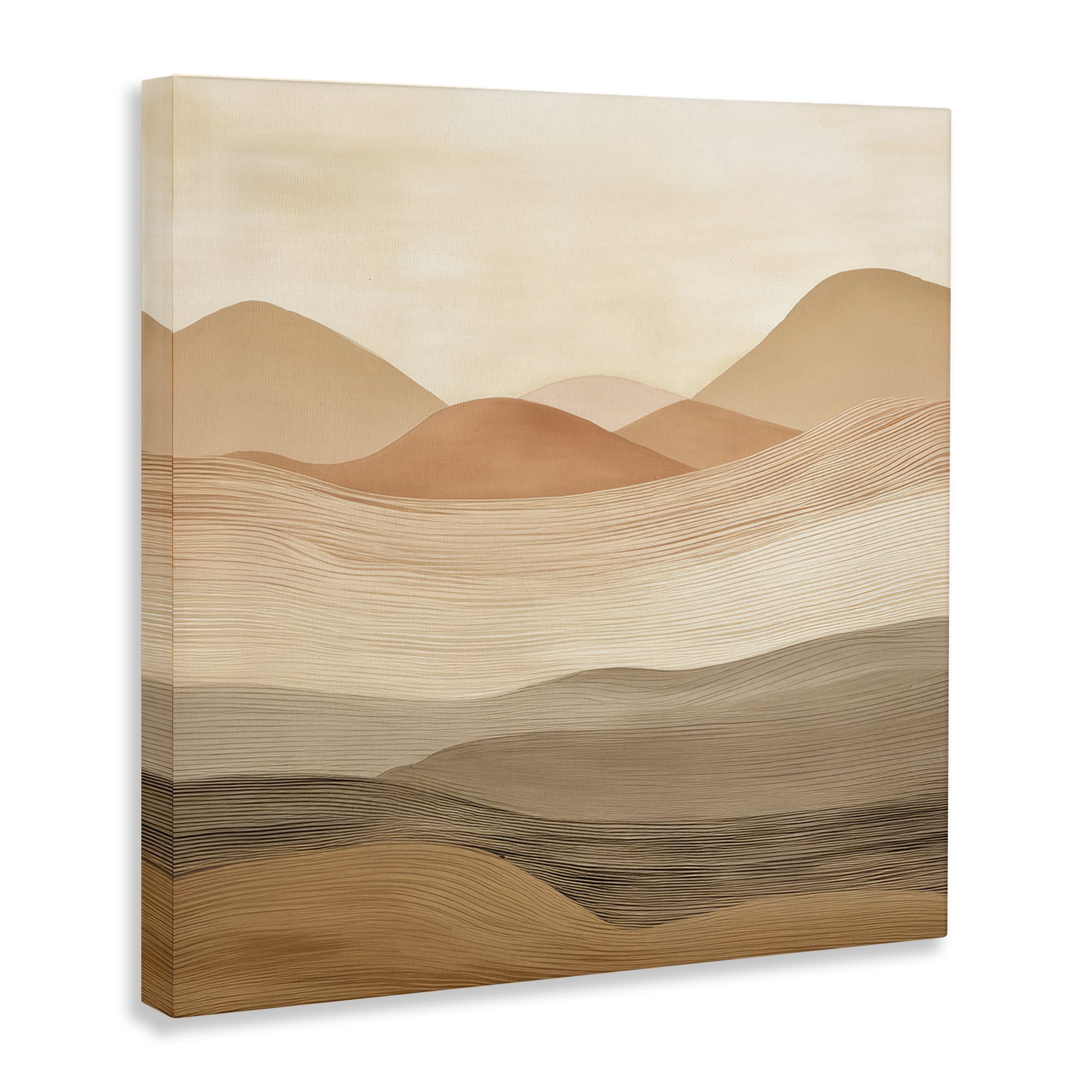Stupell Industries Layered Sand Dunes Landscape & Nature Painting Wrapped Canvas Art Print Wall Art, 30 x 30